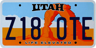 UT license plate Z180TE