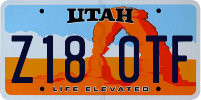 UT license plate Z180TF