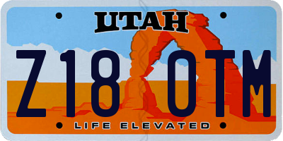 UT license plate Z180TM