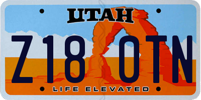 UT license plate Z180TN