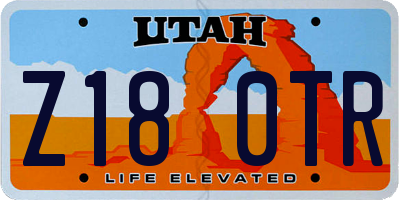 UT license plate Z180TR