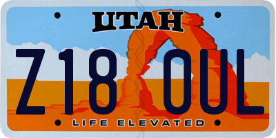 UT license plate Z180UL