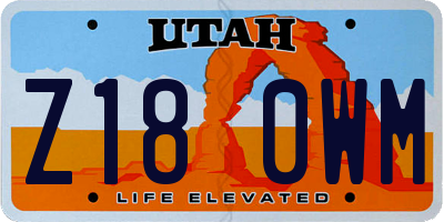 UT license plate Z180WM