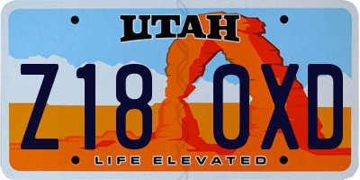 UT license plate Z180XD