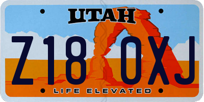 UT license plate Z180XJ
