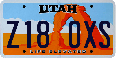 UT license plate Z180XS