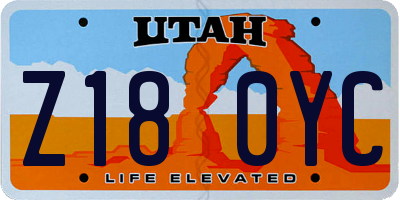 UT license plate Z180YC
