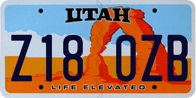 UT license plate Z180ZB