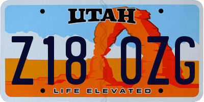 UT license plate Z180ZG