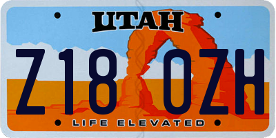 UT license plate Z180ZH