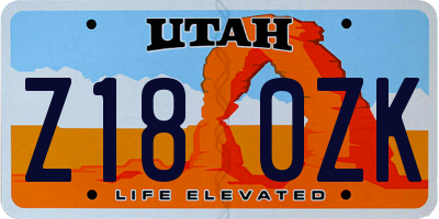 UT license plate Z180ZK