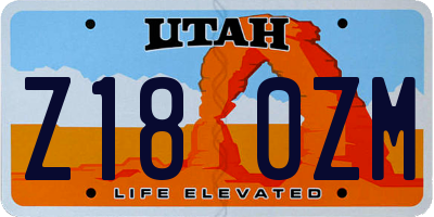 UT license plate Z180ZM