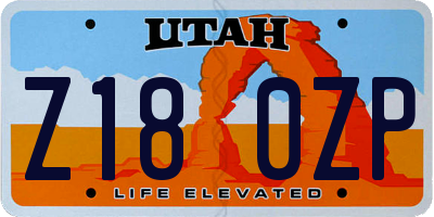 UT license plate Z180ZP