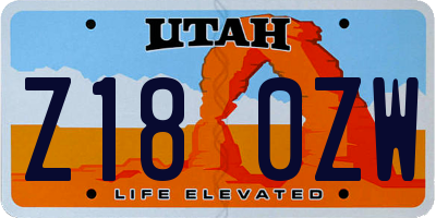 UT license plate Z180ZW