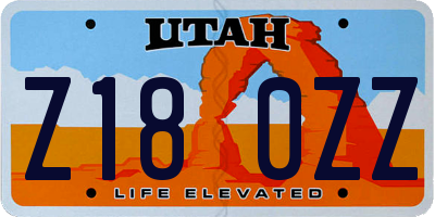 UT license plate Z180ZZ