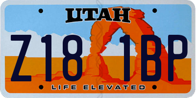 UT license plate Z181BP
