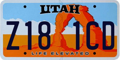 UT license plate Z181CD