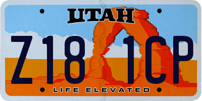 UT license plate Z181CP
