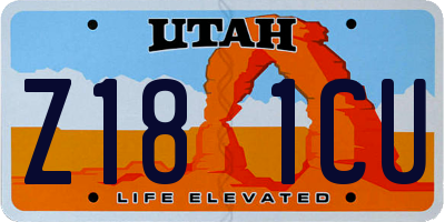 UT license plate Z181CU
