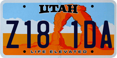 UT license plate Z181DA
