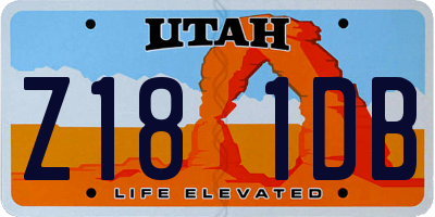 UT license plate Z181DB