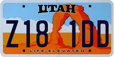 UT license plate Z181DD