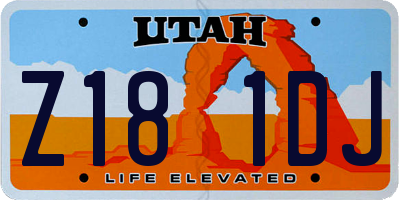 UT license plate Z181DJ