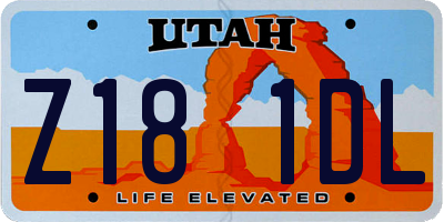 UT license plate Z181DL