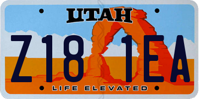 UT license plate Z181EA