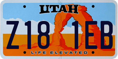 UT license plate Z181EB