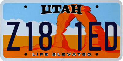 UT license plate Z181ED