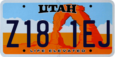 UT license plate Z181EJ