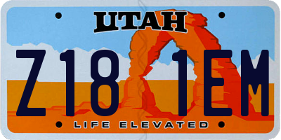 UT license plate Z181EM