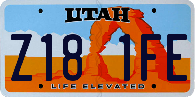 UT license plate Z181FE