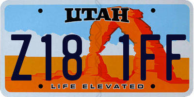 UT license plate Z181FF