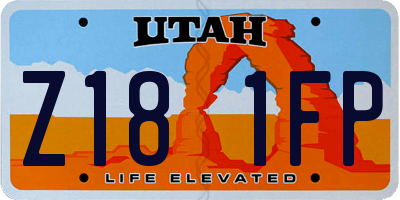 UT license plate Z181FP