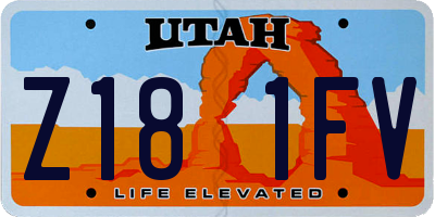 UT license plate Z181FV