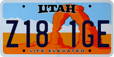 UT license plate Z181GE