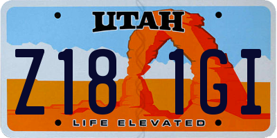 UT license plate Z181GI