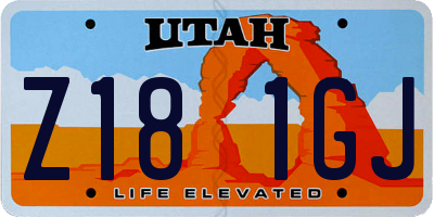 UT license plate Z181GJ