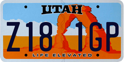 UT license plate Z181GP