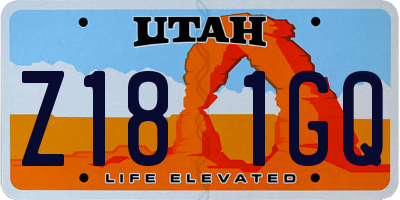 UT license plate Z181GQ
