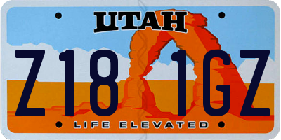 UT license plate Z181GZ