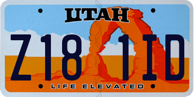 UT license plate Z181ID