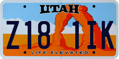 UT license plate Z181IK