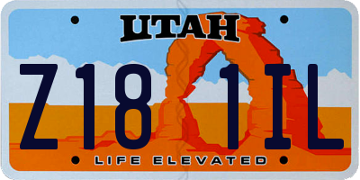 UT license plate Z181IL