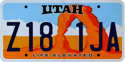 UT license plate Z181JA