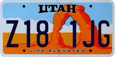 UT license plate Z181JG