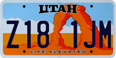 UT license plate Z181JM
