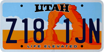 UT license plate Z181JN